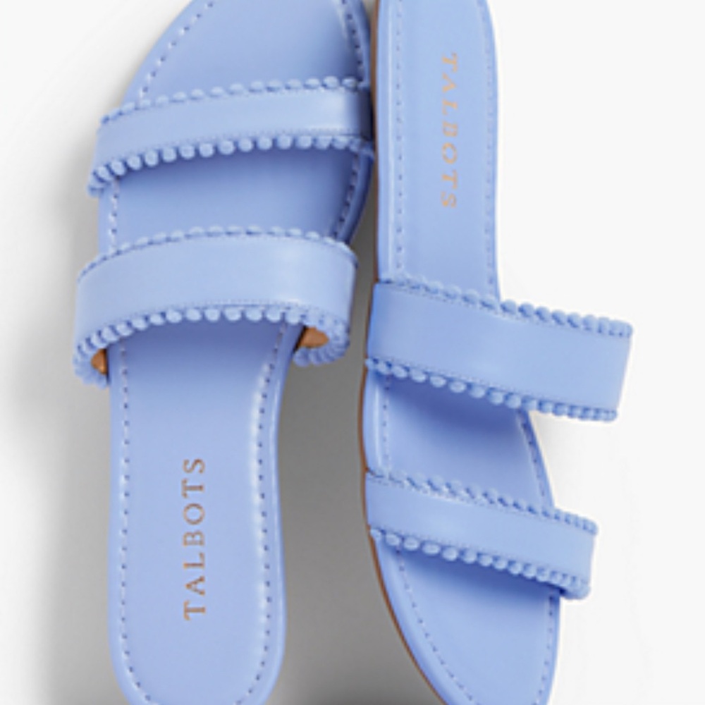 Talbots Pastel Blue Double-Strap Slide Sandals